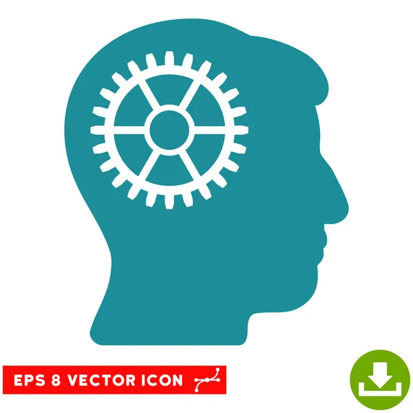 Intellect Cog Vector Eps Icon — Stock Vector