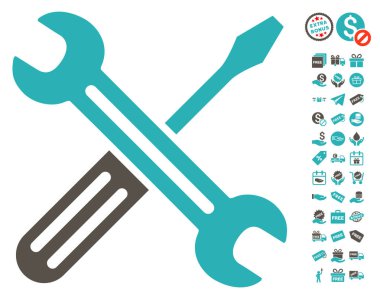 Somun anahtarı ve tornavida simgesi ücretsiz bonus