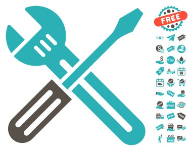 Somun anahtarı ve tornavida simgesi ücretsiz bonus