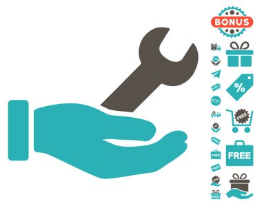 İngiliz anahtarı hizmet el simgesi ücretsiz bonus