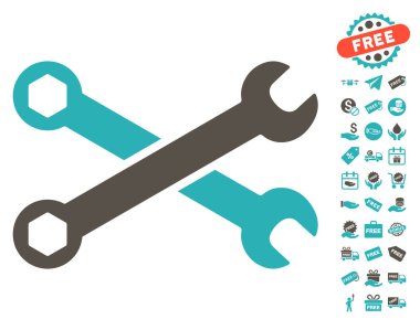 Ücretsiz Bonus simgesiyle yuvalı eğri somun anahtarları