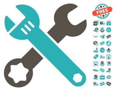 Ücretsiz Bonus simgesiyle yuvalı eğri somun anahtarları