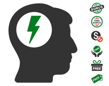 Beyin elektrik çarpması simgesi ücretsiz bonus