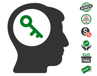 Ücretsiz Bonus ile beyin anahtar simgesi