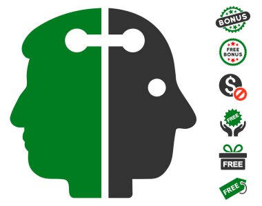 Çift kafa bağlantı simgesi ücretsiz Bonus