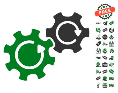 Gears'ı döndürme simgesi ücretsiz bonus