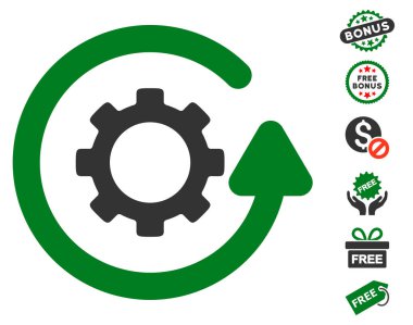 Gearwheel döndürme yönünü simgesi ücretsiz bonus