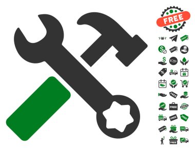 Çekiç ve ücretsiz Bonus ile Wrench kutsal kişilerin resmi