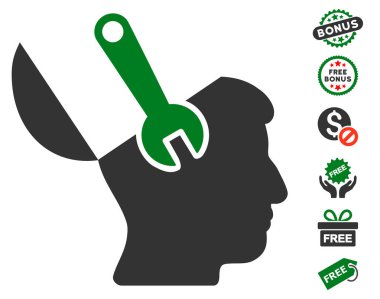 Zihin anahtar cerrahi simgesine ücretsiz bonus