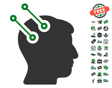 Sinirsel arayüz konektörleri simgesi ücretsiz bonus