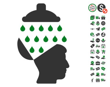 Ücretsiz Bonus ile açık beyin duş simgesi