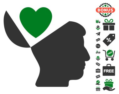 Açık fikirli aşk kalp simgesi ücretsiz bonus