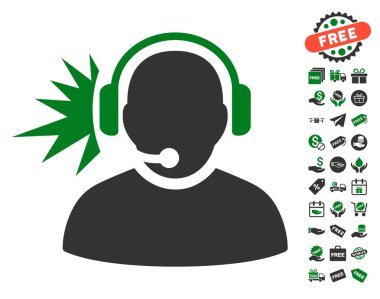 Ücretsiz Bonus ile operatör kulaklık sinyal simgesi