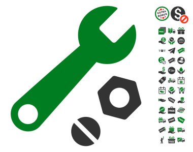 İngiliz anahtarı ve fındık simgesi ücretsiz bonus