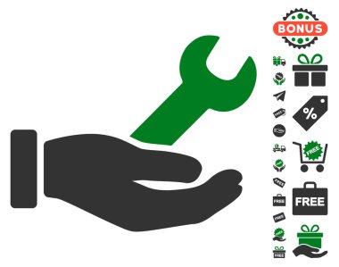 İngiliz anahtarı hizmet el simgesi ücretsiz bonus