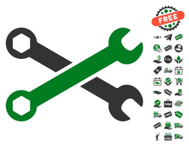 Ücretsiz Bonus simgesiyle yuvalı eğri somun anahtarları