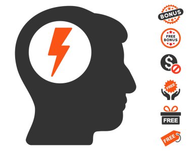 Beyin elektrik çarpması simgesi ücretsiz bonus