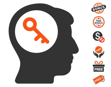 Ücretsiz Bonus ile beyin anahtar simgesi