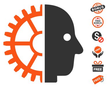 Cyborg kafa simgesi ücretsiz bonus