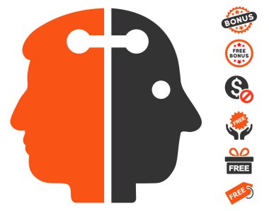 Çift kafa bağlantı simgesi ücretsiz Bonus