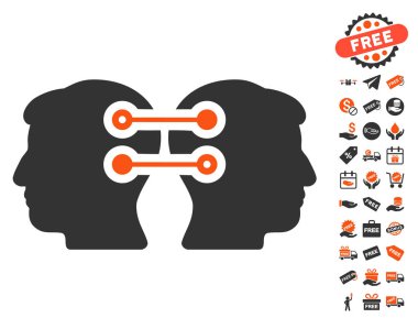 Çift kafa arabirimi bağlantı simgesi ücretsiz Bonus