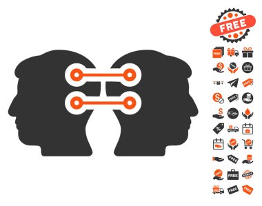 Çift kafa arabirimi bağlantı simgesi ücretsiz Bonus