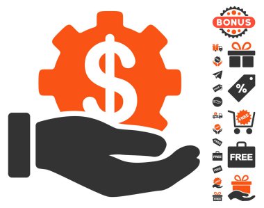 Finansal kalkınma dişli el simgesi ücretsiz bonus