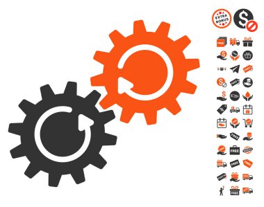 Dişli mekanizması döndürme simgesi ücretsiz bonus