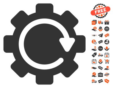 Dişli döndürme yönünü simgesi ücretsiz bonus