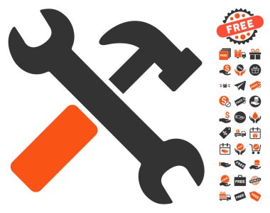Çekiç ve ücretsiz Bonus ile Wrench kutsal kişilerin resmi