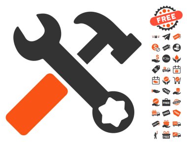 Çekiç ve ücretsiz Bonus ile Wrench kutsal kişilerin resmi
