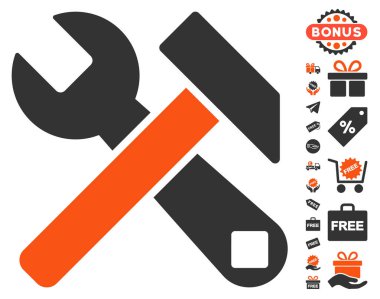 Çekiç ve ücretsiz Bonus ile Wrench kutsal kişilerin resmi