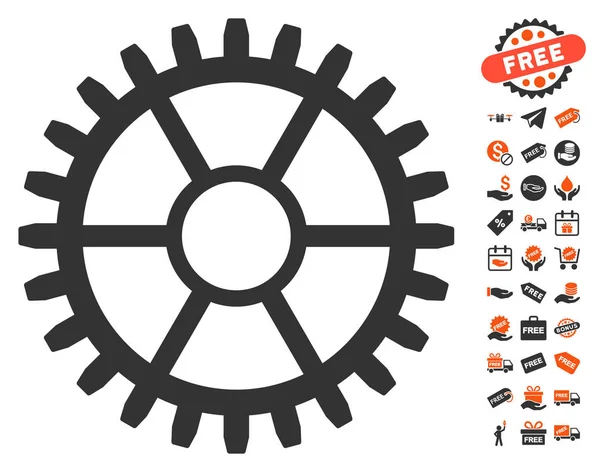 Uhr Rad-Symbol mit kostenlosem Bonus — Stockvektor