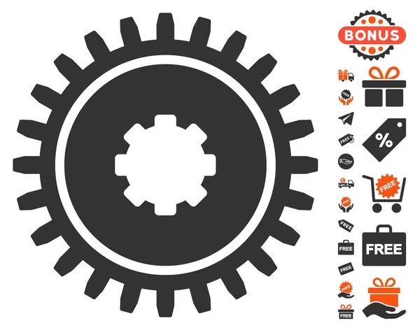 Ícone de roda de ovo com bônus grátis — Vetor de Stock