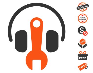 İngiliz anahtarı simgesini Ücretsiz Bonus ile ayarlama kulaklık