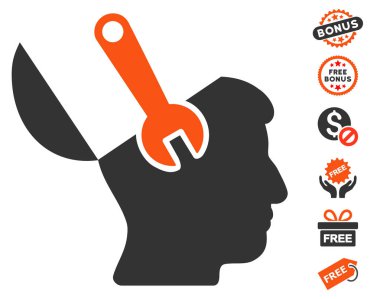 Zihin anahtar cerrahi simgesine ücretsiz bonus