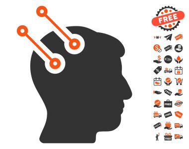 Sinirsel arayüz konektörleri simgesi ücretsiz bonus