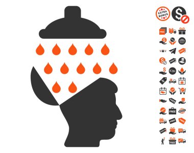 Ücretsiz Bonus ile açık beyin duş simgesi