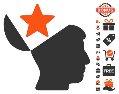 Açık kafa yıldız simgesi ile ücretsiz Bonus