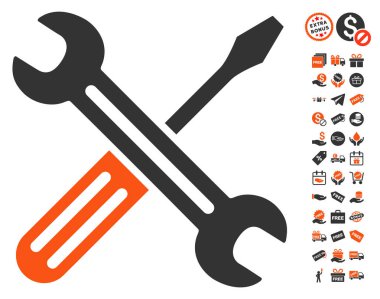 Somun anahtarı ve tornavida simgesi ücretsiz bonus
