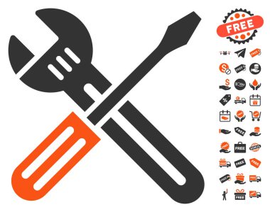 Somun anahtarı ve tornavida simgesi ücretsiz bonus