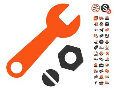 İngiliz anahtarı ve fındık simgesi ücretsiz bonus