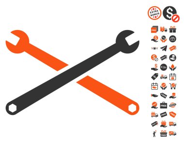 Ücretsiz Bonus simgesiyle yuvalı eğri somun anahtarları