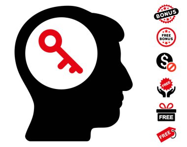 Ücretsiz Bonus ile beyin anahtar simgesi