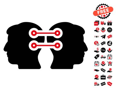 Çift kafa arabirimi bağlantı simgesi ücretsiz Bonus