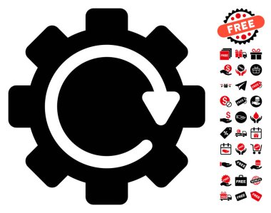 Dişli döndürme yönünü simgesi ücretsiz bonus