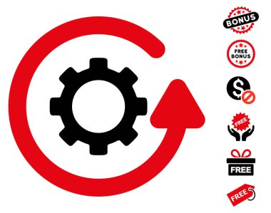 Gearwheel döndürme yönünü simgesi ücretsiz bonus