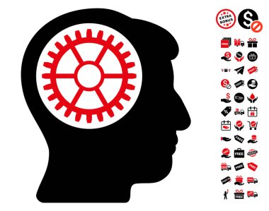 Ücretsiz Bonus kafa dişli simgesiyle