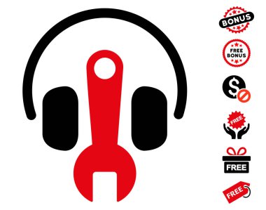 İngiliz anahtarı simgesini Ücretsiz Bonus ile ayarlama kulaklık