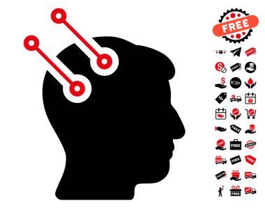 Sinirsel arayüz konektörleri simgesi ücretsiz bonus